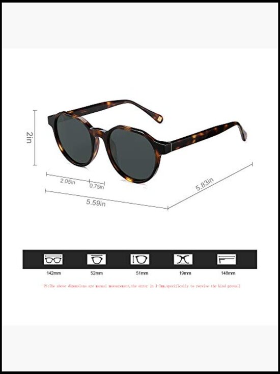 Acetate Frame Polarized Sunglasses Retro Round Designer Eyewear main image 5